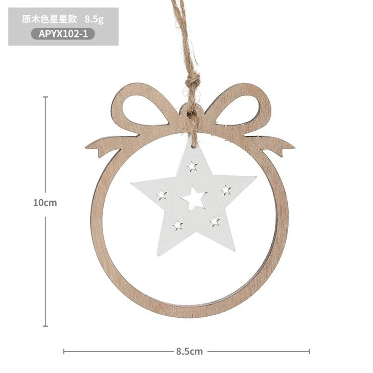 Wooden Decorative Christmas Tree Pendants